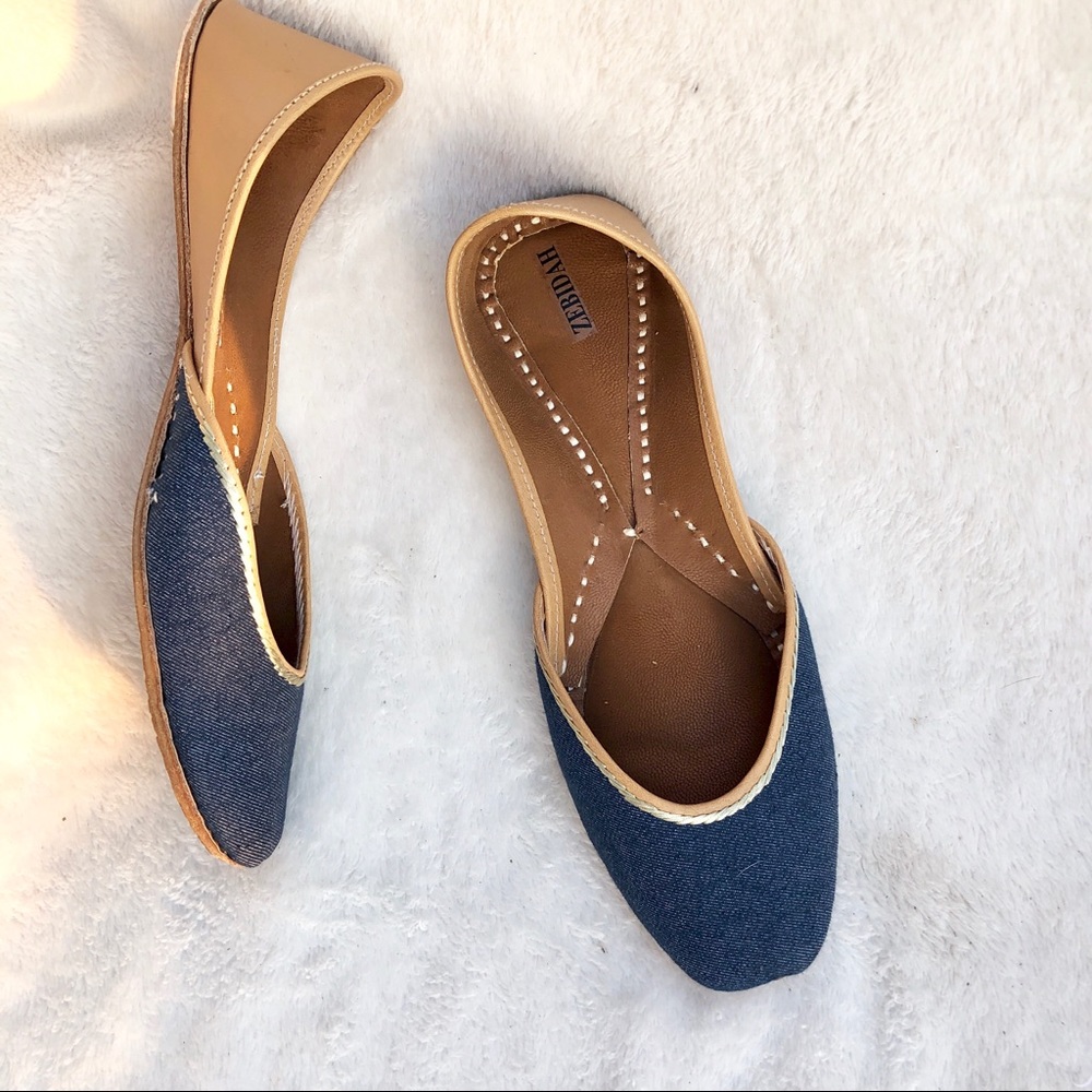 ZEBIDAH Handmade Denim Flats
